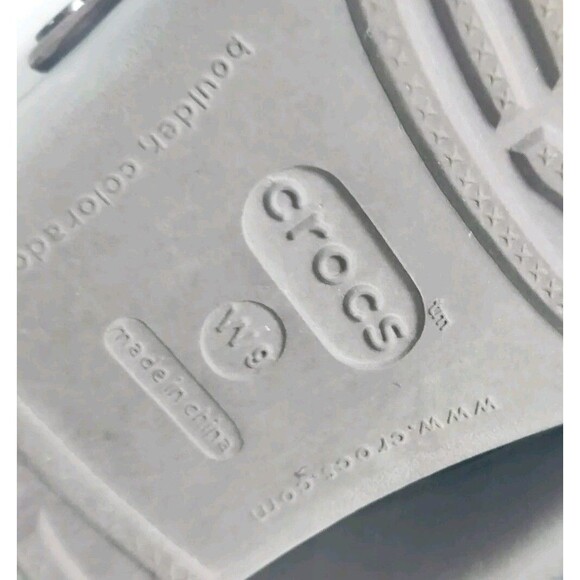 Crocs Comfort Sandals Size 9 Iconic Swiftwater Brown Slides Waterproof Wedge - Picture 10 of 10